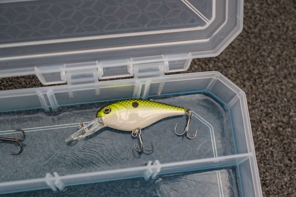 The smaller crankbait joins the other hard baits in the top of the box.