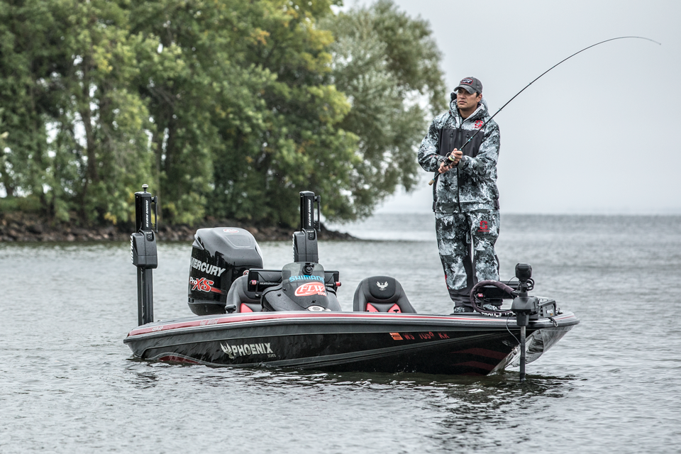 Tested and trusted by Elite Series pros John Crews, Paul Mueller, Kyle Welcher, and Pat Schlapper use the Striker Adrenaline rain Suit to stay dry in challenging conditions.