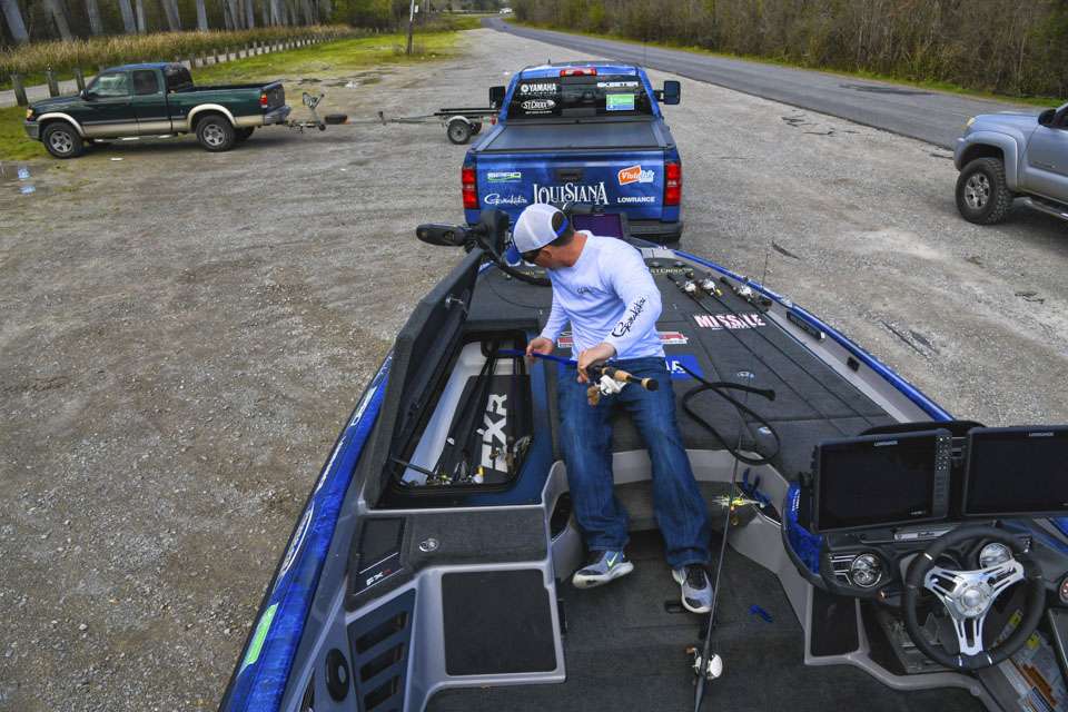 He stored his rods, and locked everything down to ensure he didnât lose any equipment while driving down the road.