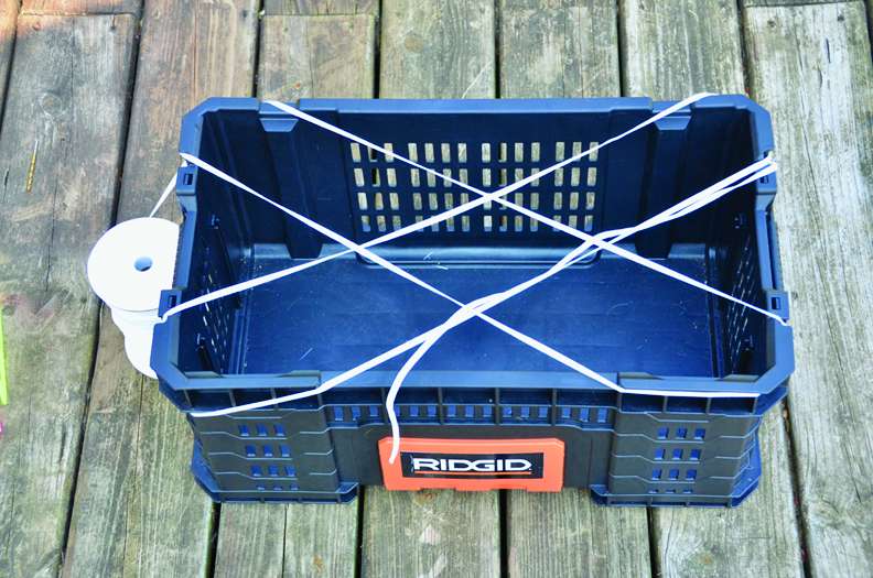 Plan your elastic âgridâ to keep tackle trays and bags in the crate in case you spill.
