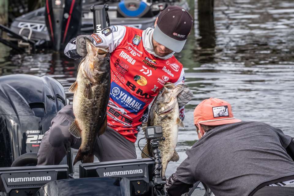 Brandon Palaniuk, who won two events in 2020, was making moves on BassTrakk with a 7-0 early then a 9-4 late, which weighed 9-8 on the scales and took the Phoenix Boats Big Bass of the day. It tied with Hudnallâs Day 1 beast, and they each took home $1,500 bonuses for the daily winner and sharing the overall.