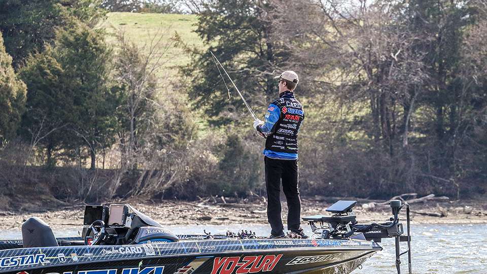 Tennessee native Brandon Card takes on Championship Sunday at the Guaranteed Rate Bassmaster Elite at Tennessee River. 