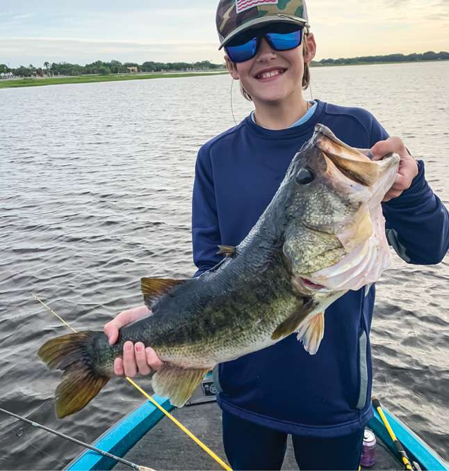 12-12<br>
Nick Thompson<br> 
Lake Toho, Florida<br>
6-inch golden shiner<br> 
