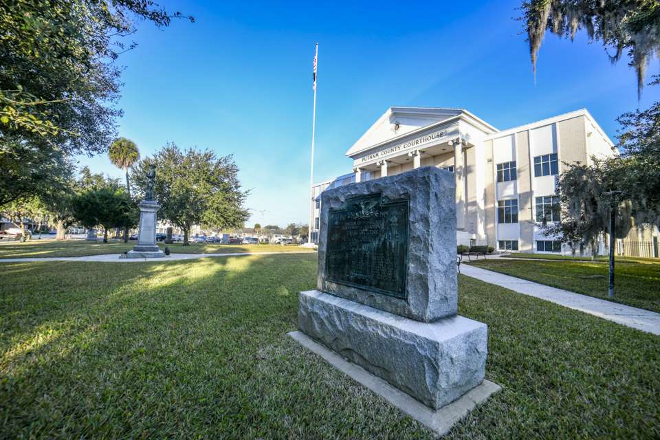 The Palatka Courthouse grounds contain memorials for every war from the Civil War through Operation Desert Storm.