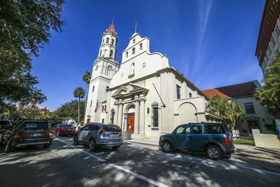 The 18th century Cathedral Basilica of St. Augustine sits in the middle of the historic district.