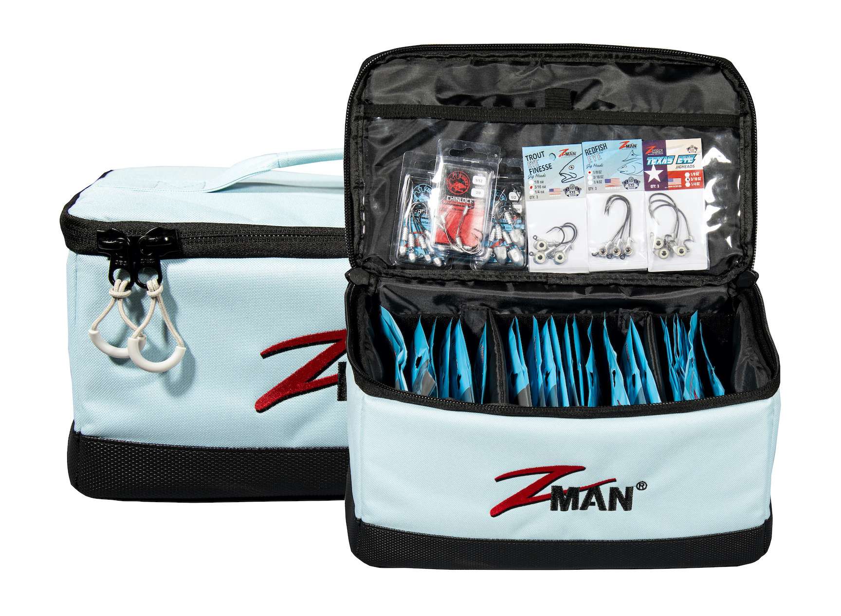 The Z-Man Bait BlockZ might be the best solution for storing bags of ElaZtech baits in orderly, accessible rows.