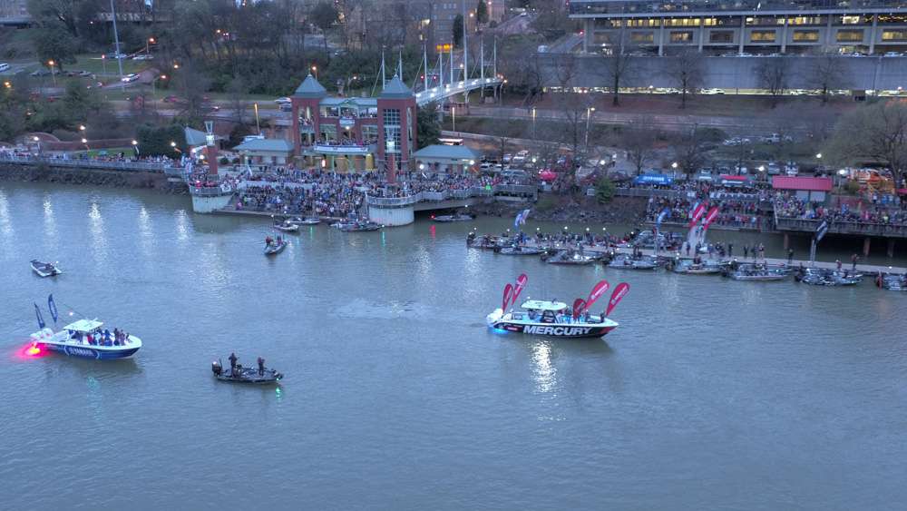 See Day 1 of the Bassmaster Classic from a birds-eye view (using a drone).