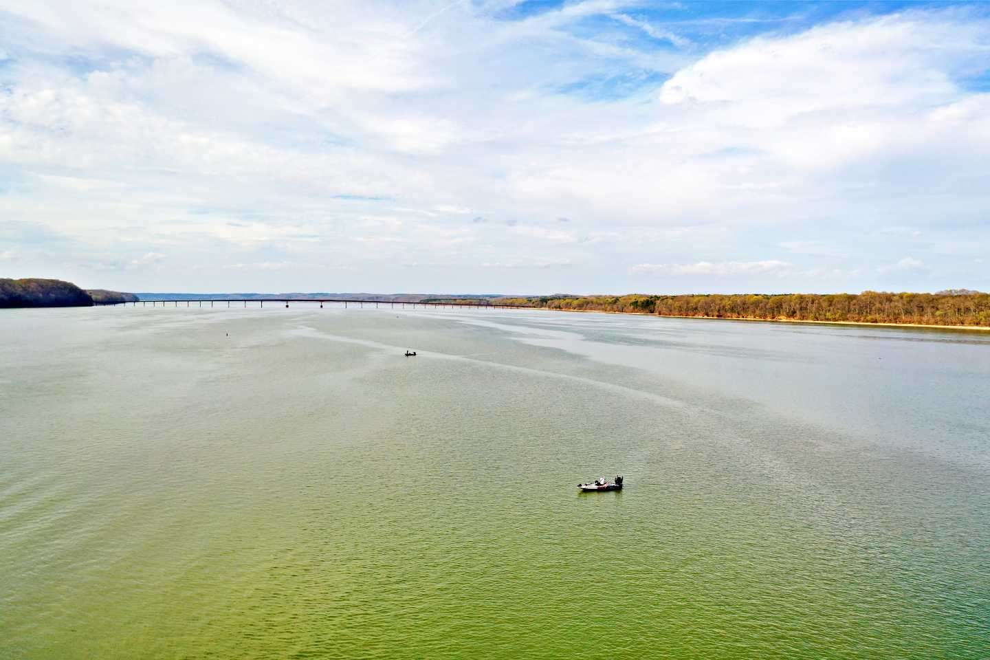 The Guaranteed Rate Bassmaster Elite at Pickwick Lake begins on Thursday, with a lot of weather changes to come. This tranquil scene will turn ugly on Wednesday, as a major storm system packing heavy rain with the potential for tornados crosses the Tennessee River valley in northern Alabama. 
<br><br>
<em>All captions: Craig Lamb</em>
