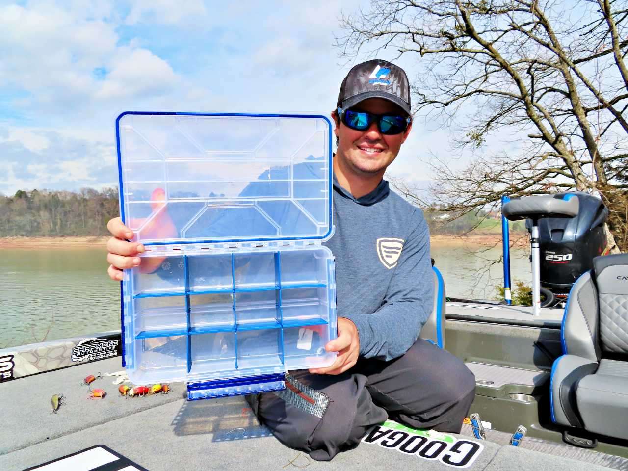 Hamilton removes the guesswork of what lures to pack with this tacklebox filled with baits that are proven bass catchers during the spring. Here are his choices. 
