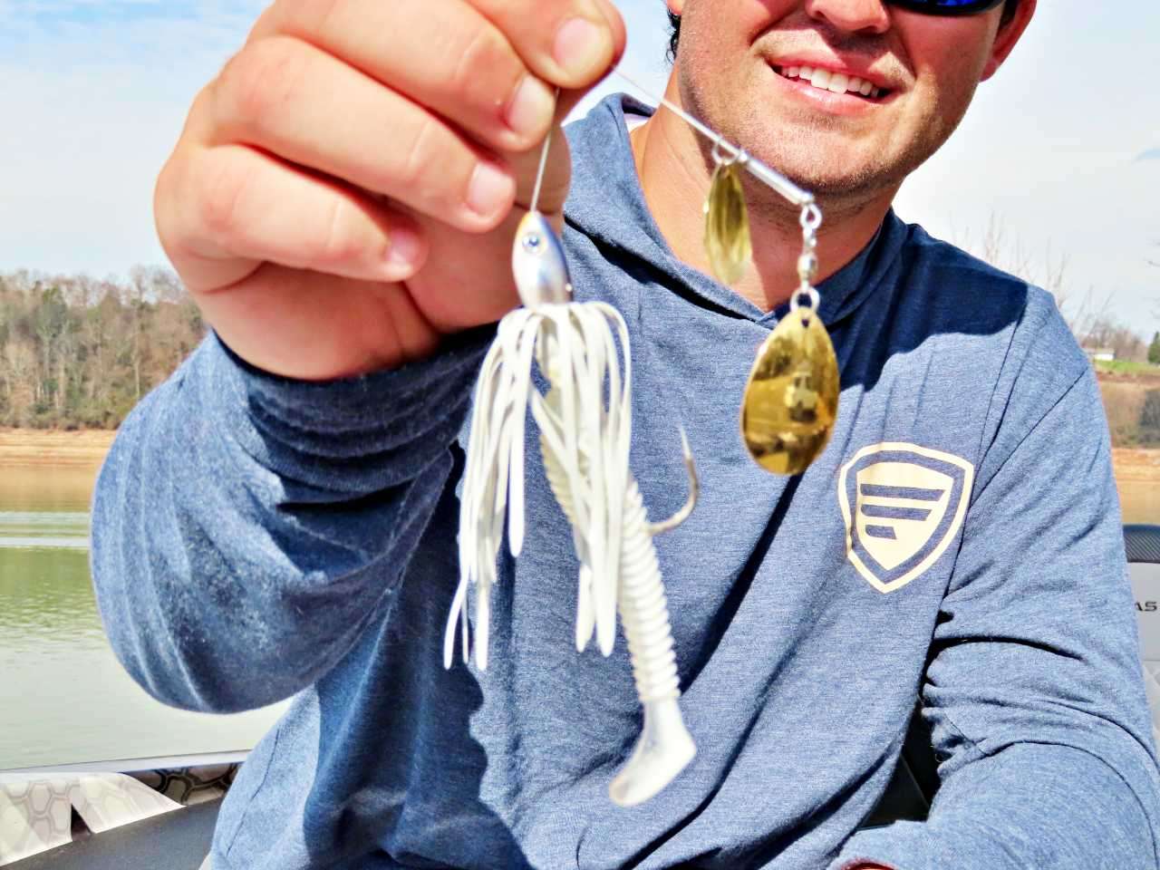 The choice is a 1/2-ounce Buckeye Lures Spinnerbait with double Colorado blades.
