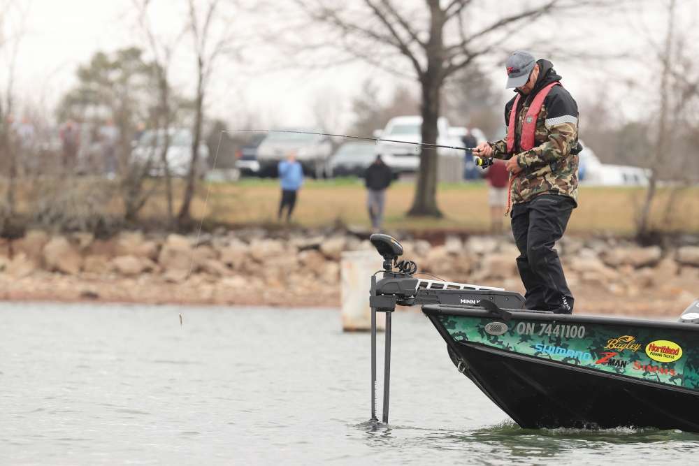 Just like ice fishing, eh? Canadian Jeff Gustafson came to Tennessee, home of the world record smallmouth, and adopted a common ice fishing tactic to redefine how smallmouth can be caught in the South. 
<br><br>
<em>All captions: Craig Lamb</em>
