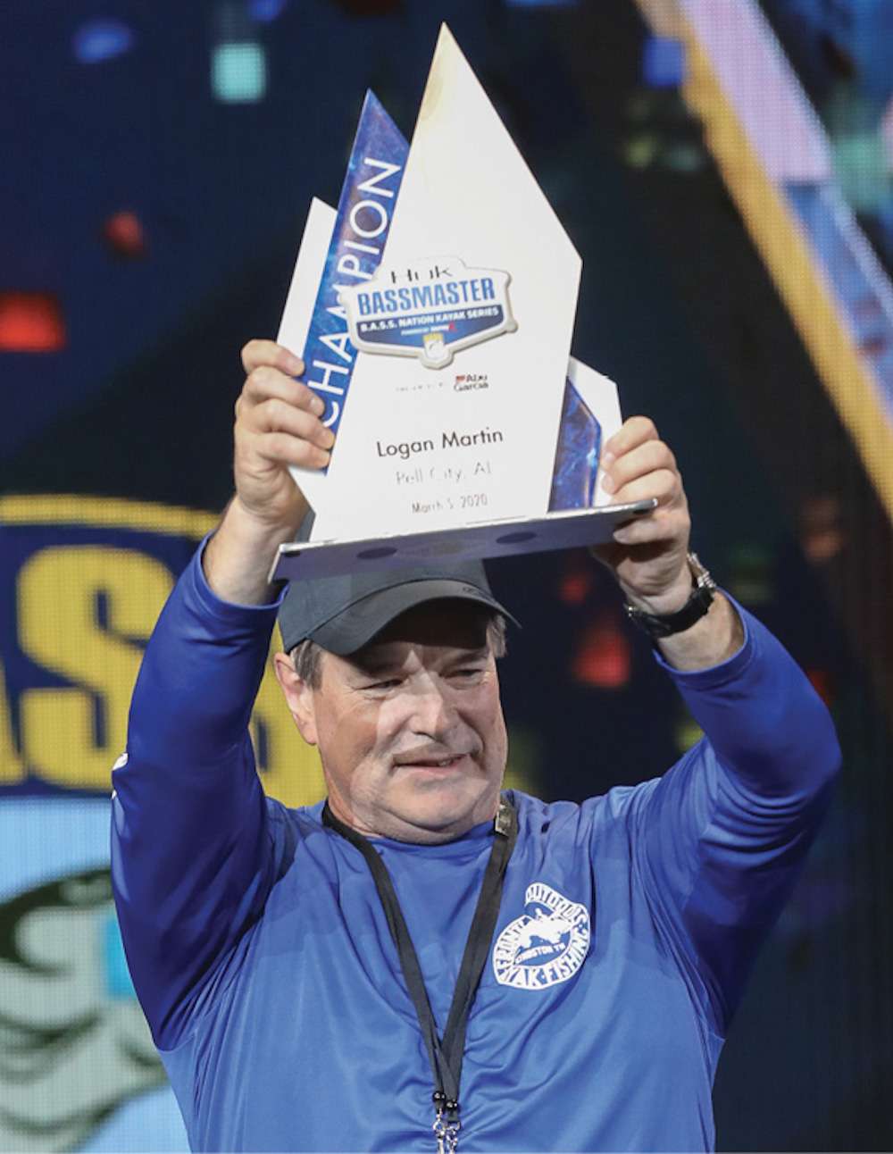Ultimately, Jim Davis of Knoxville, Tenn., was announced the winner and received his trophy in front of thousands of cheering Classic fans. He won $10,000.
<br><br>
This suspense was made possible by the B.A.S.S. Nation Kayak Seriesâ âcatch-photograph-releaseâ method of recording the catch. Anglers use their phone to take a picture of their bass on an approved measuring board and submit it to TourneyX.com, which tallies all the catches and standings. Anglers and the general public can view the standings in real time â typically until an hour before the fishing period ends and the standings go offline.
<br><br>
While many anglers struggled (55 anglers submitted no fish, while 58 anglers posted five-fish limits), Davis said he caught around 40 fish. His five biggest (three largemouth and two spots) totaled 87.5 inches, providing a comfortable margin over second-place Mark Edwards of West Virginia, with 84.75 inches. Third-place finisher Jonathan Lessman of Alabama caught 84.75 inches on a white spinnerbait, but Edwards had a bigger bass in his virtual livewell to break the tie.
<br><br>
Davis caught his fish on a Storm Arashi Spinbait, a spybait and a lure type usually associated with deeper, suspended fish. Yet Davis used it in shallow water along a rocky section of Logan Martinâs Clear Creek.
âIâm a one-hook guy and usually throw a Senko,â said Davis, who fished from an Old Town Predator PDL. âThe spybait was the only kind of lure I had that was the size of the baitfish the bass were eating.â
<br><br>
The tournament was hosted by the Pell City Chamber of Commerce.
