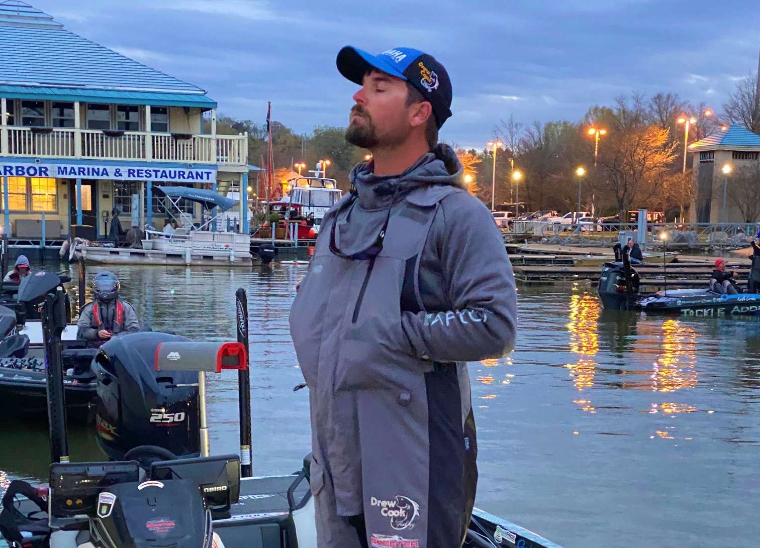 Drew Cook getting mentally prepared for Day 1 of the Guaranteed Rate Bassmaster Elite at Pickwick Lake