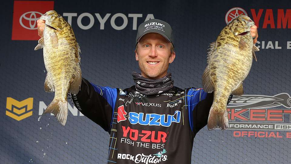 Fat smallmouth saw Brandon Card make a comeback from a four-fish second day. Card, who had the second biggest largemouth on Day 1, weighed the second heaviest smallmouth in the event, a 6-5, in his 21-3 bag. He gained 17 spots on the day to take 30th.