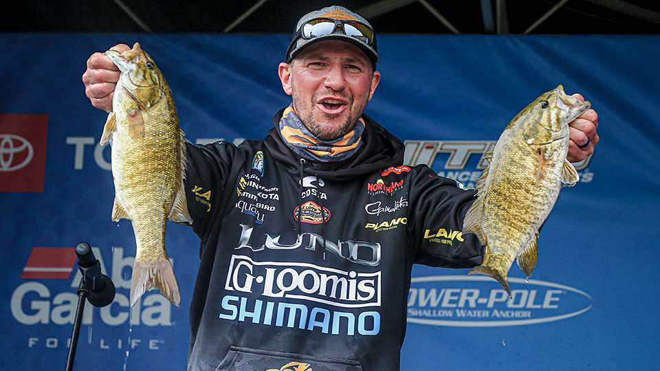 Gustafson made quick work of a 15-5 limit on Day 3, plying rock around 20 feet deep with a 3/8 Smeltinator jighead paired with a Z-Man Jerk ShadZ. With 48-13 over three days, Gustafson had 10 pounds on those in the Top 10 and threatened to run away with the title. In stepped Steve Kennedy.