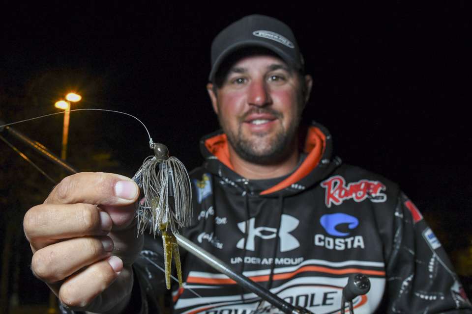 Johnston used a 9/16-ounce Punisher Lures Jig, with a Zoom Small Salty Chunk trailer. 

