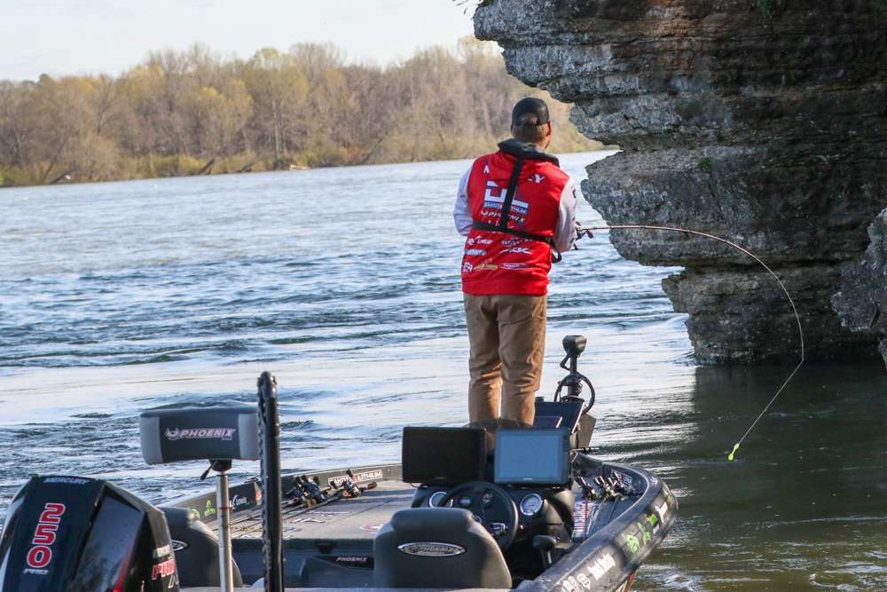 <b>Brock Mosley (2nd; 80-11) </b><br> Current breaks in the tailrace and a swimbait were the pattern for Brock Mosley.  