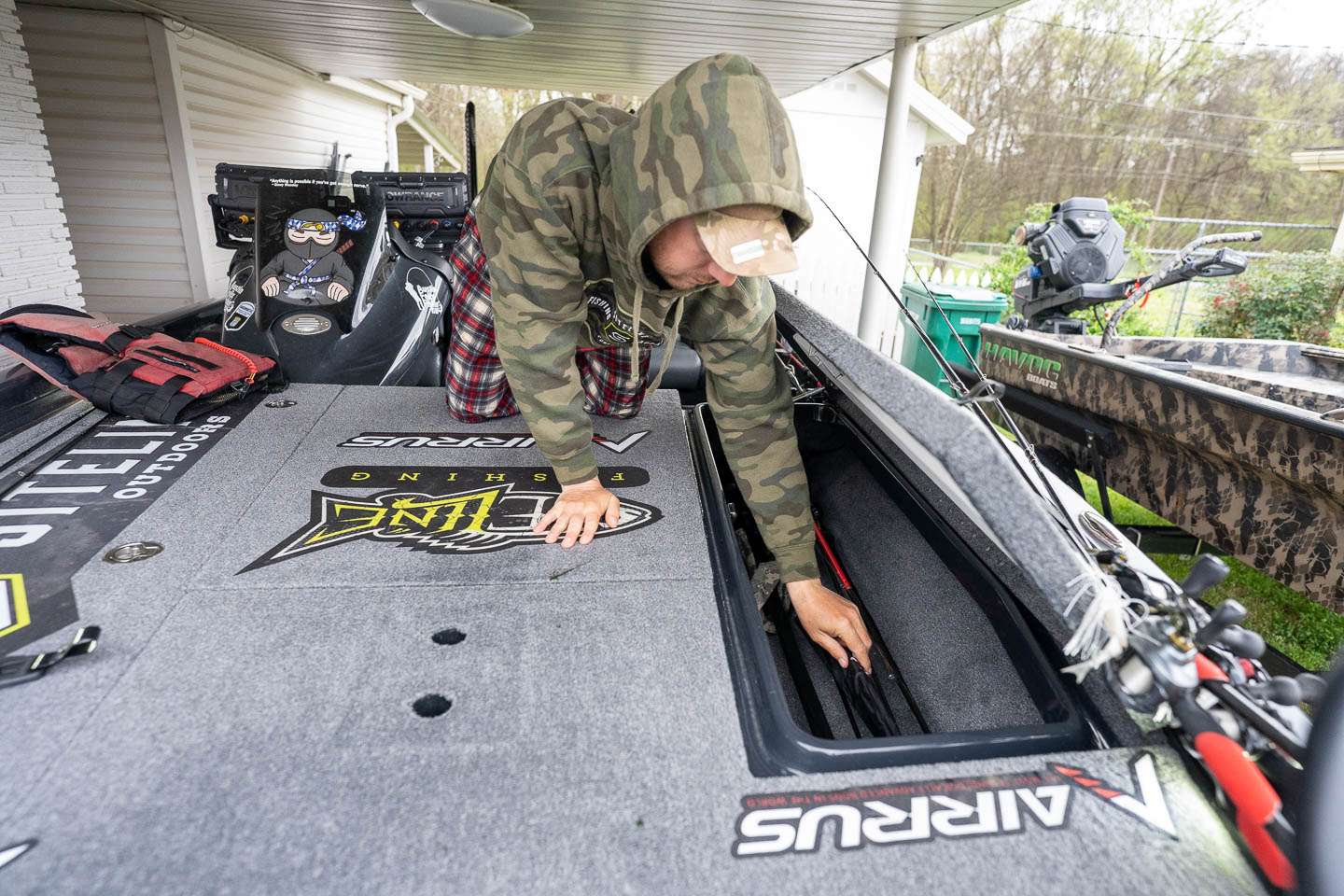 Compared to some pros, his rod locker was not too full. He had already culled down to what he would be using this week. 