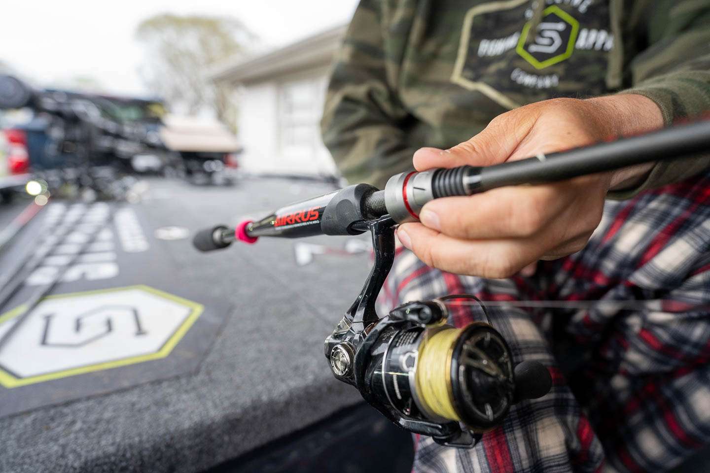 Austin is a spinning rod guy, and these are quality, high-end products from a company in Italy. It's the perfect match for him. On this rod, he likes how he can put his hand on the blank itself to feel a subtle bite. 
<br><br>
Thanks for the tour, Austin!