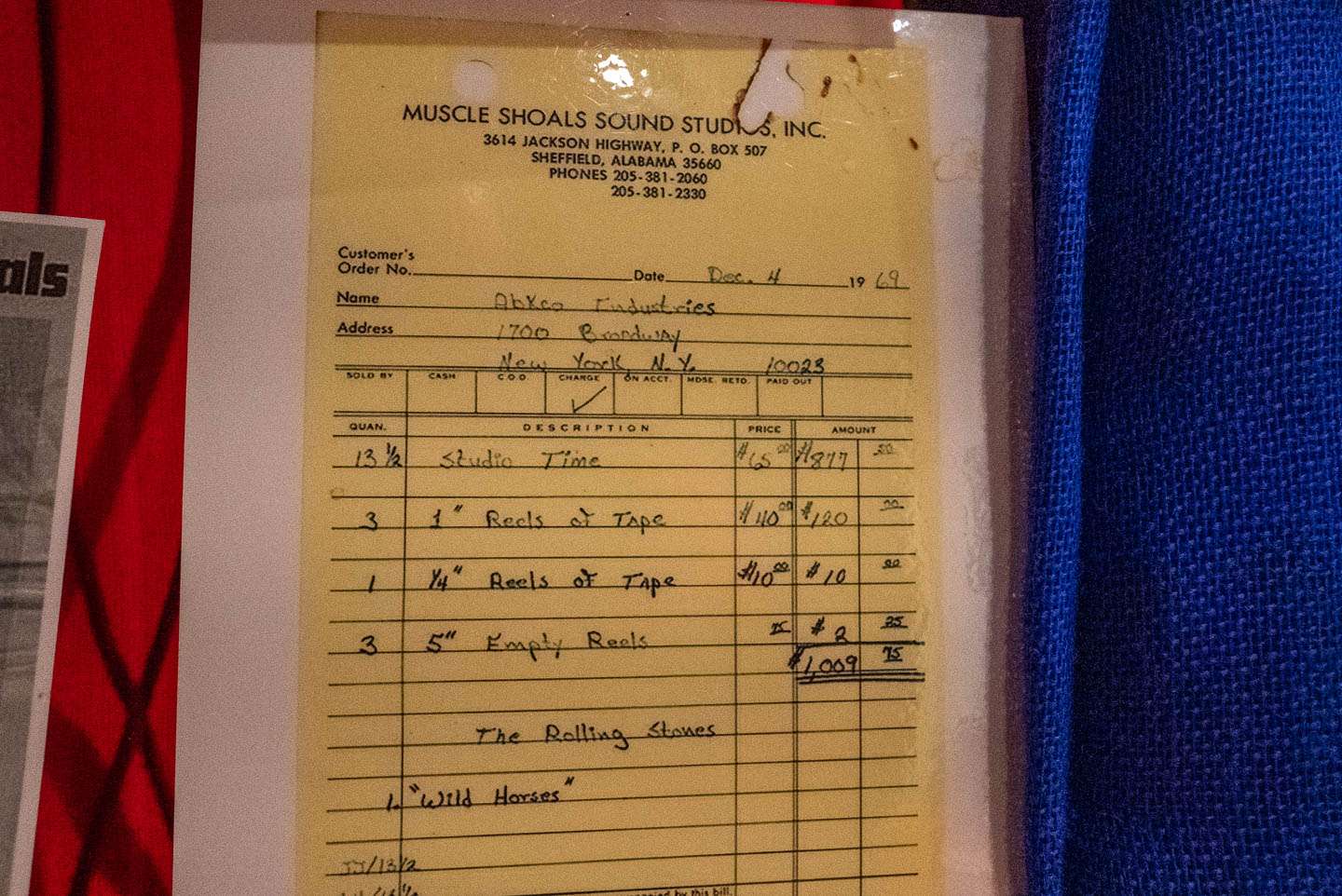 They even have the original invoice to the Stones for it. 