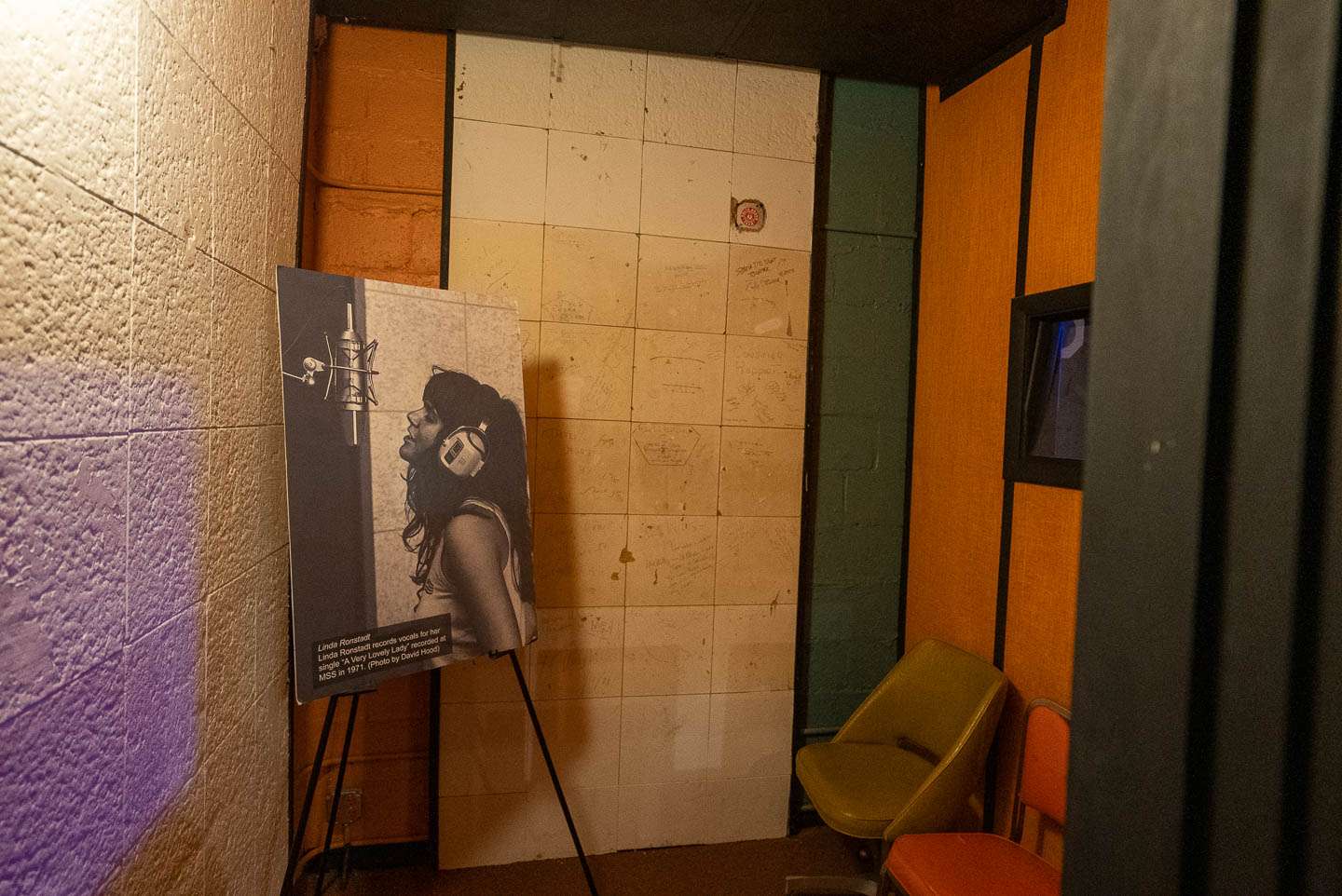 Linda Rondstadt was one of many vocalists that recorded in this booth. 
