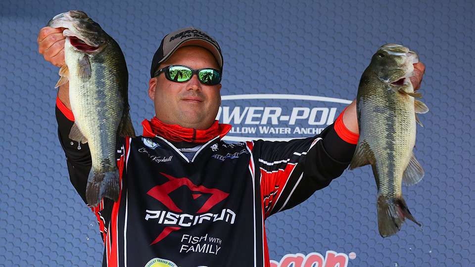 Caleb Kuphall of Wisconsin caught a 4-2 and its near twin in his 13-0 limit that had him third on Day 1. While he also caught five the next two days, Kuphall couldnât duplicate his big double feature and just missed making the Top 10.
