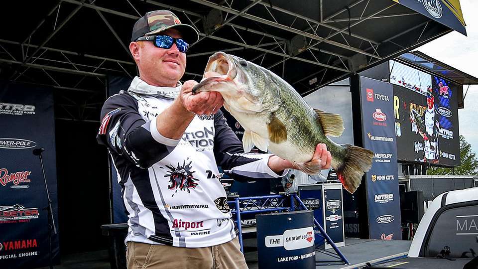 Judges also oversee the measuring of fish, a key as anglers were only allowed to bring in one bass longer than 24 inches. Although it wasnât the heaviest of the day, Joshua Stracner brought this 8-12 to the stage, which he said put him in the âhunt for a minute.â It helped him weigh 24-11, but without another big bite he fell to finish 16th, although he did take over the lead in the Rookie of the Year standings.