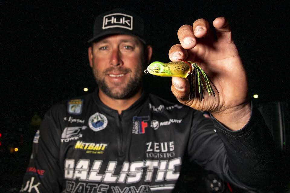 Livesay used a Scum Frog Launch Frog, the same bait he used to win at Lake Guntersville last year. 
