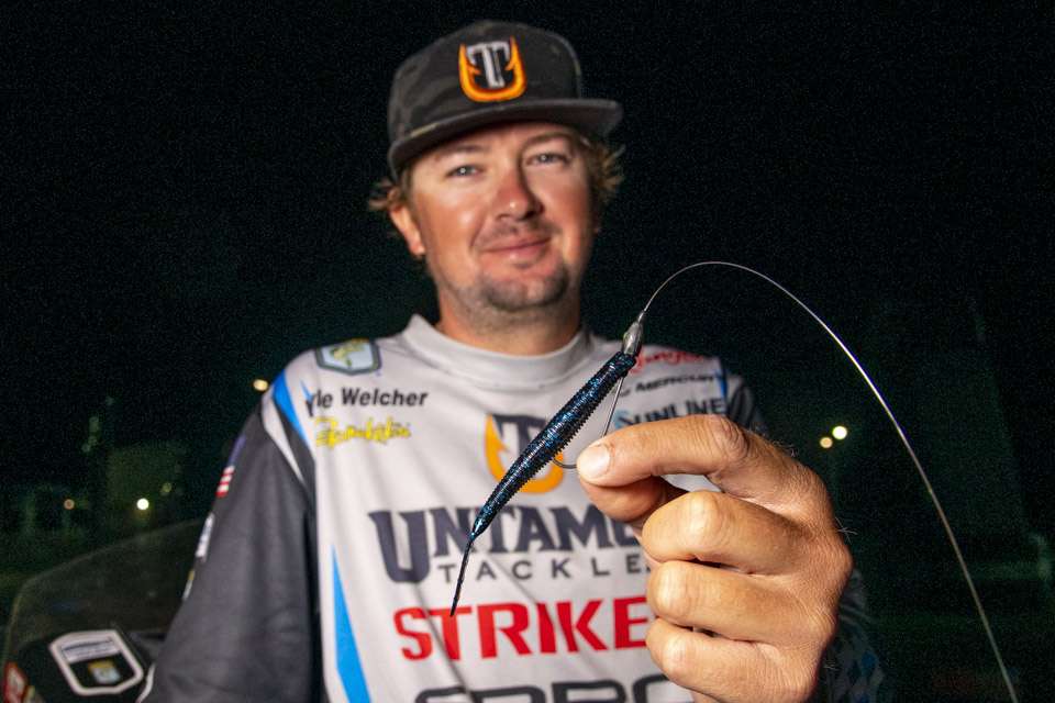 Welcher also used a Missile Baits 4.5 Worm, rigged on a 4/0 hook with 3/16-ounce weight. 
