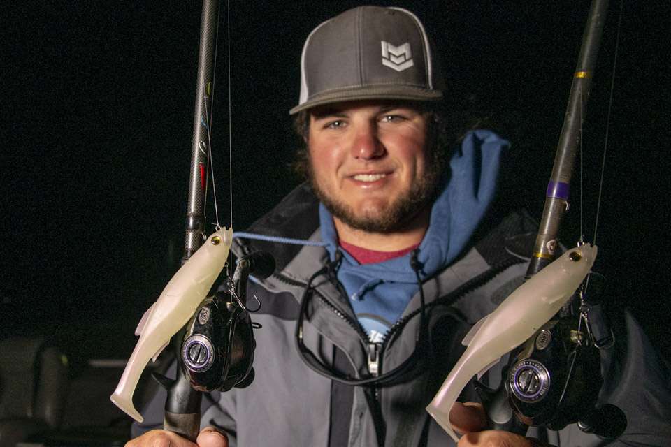 <b>Jackson Swisher (6th; 40-15) </b><br> Jackson Swisher used a pair of Megabass Magdraft Swimbaits, removing the internal magnet from one of the baits to make it lighter.  