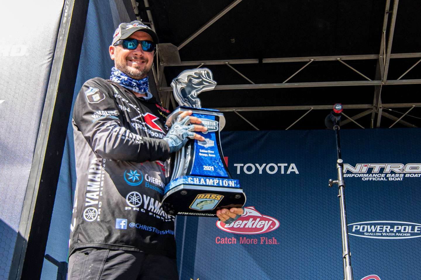 Christie hoists his fourth Bassmaster Elite Series trophy on a body of water that has had his number prior to this event. 