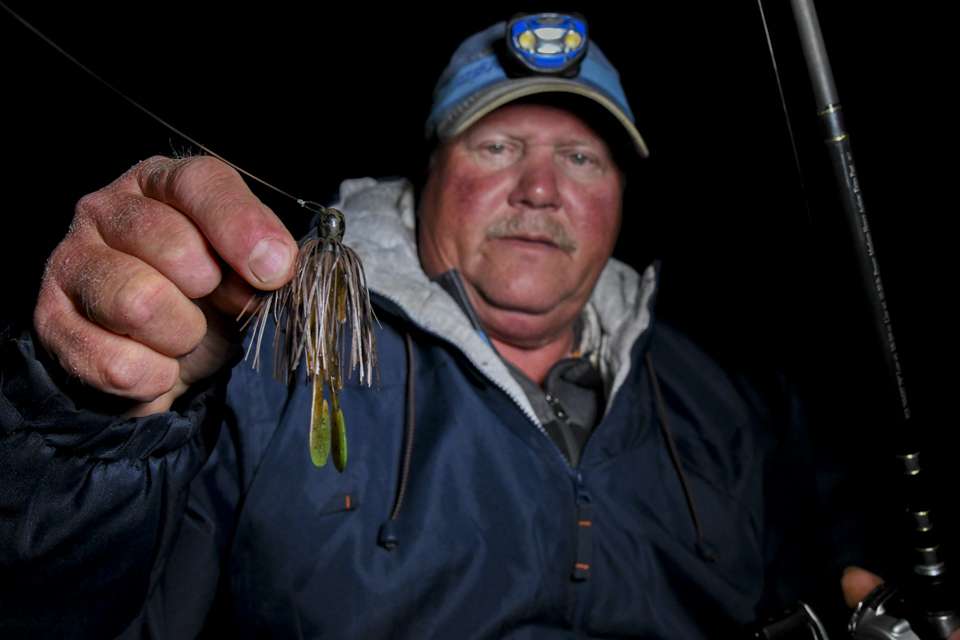 The final part of his 10th place trio was a Missile Baits Ikeâs Mini Flip Jig, 1/2-ounce, in green pumpkin, with a Zoom Speed Craw trailer, also green pumpkin with the claws dyed chartreuse.
