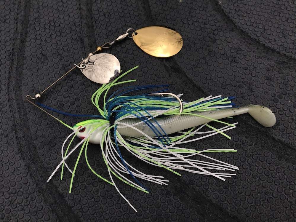 <b>Favorite setup.</b> A 1/2-ounce chartreuse/white/blue BOOYAH Covert spinnerbait with tandem nickel and gold Colorado blades was Christieâs primary bait during his Sabine River win. The double Colorado blade arrangement tends to excel during the postspawn and in cleaner water.