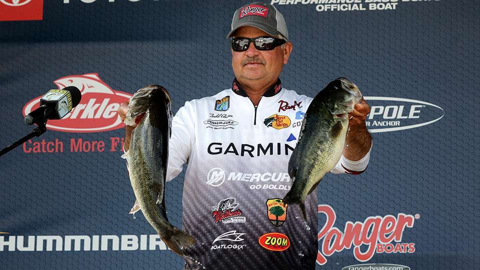 Todd Auten seemed to regain his mojo with a 7-0 in his bag of 21-3 that put him second. His Day 2 bag was less than half that, then he only mustered three fish to fall to 44th. He stands outside the Classic cut at 63rd, after being the Classic runner-up at Guntersville.
