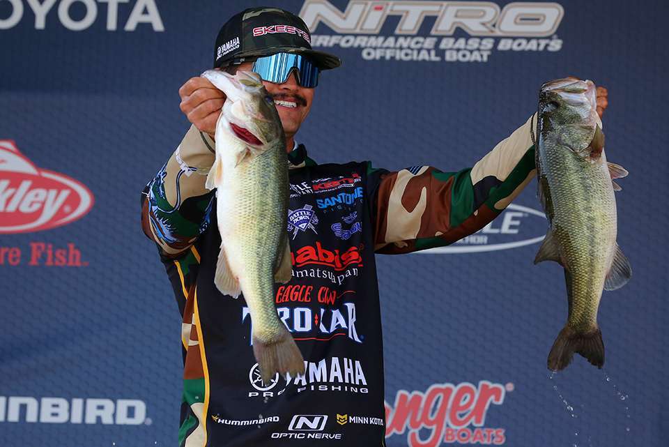 Chris Zaldain had a climb similar to Martin. He started 83rd but his deeper water bite activated for 20-3 on Day 2 and gave him a jump of 61 spots. On Day 2, there were 83 limits with the average fish bumping up slightly to almost 2-14.