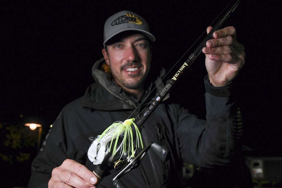 Downey also used a 5/16-ounce All Terrain Tackle Swim Jig, with a Reaction Innovations Spicy Beaver. 