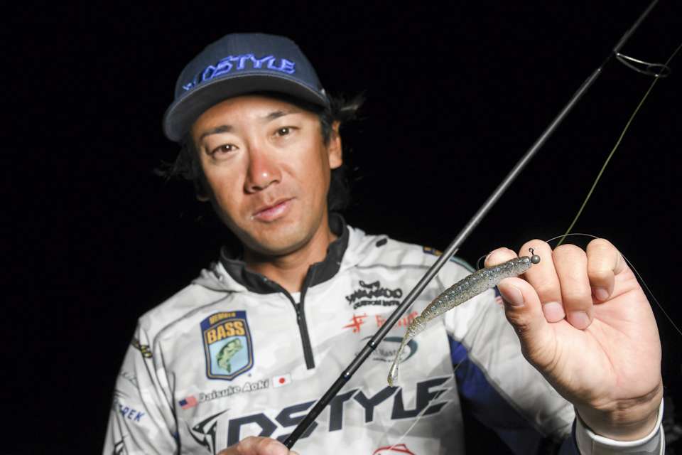 Aoki also used a Dstyle D1 3.8-inch that he rigged on a 1/16-ounce jighead. 
