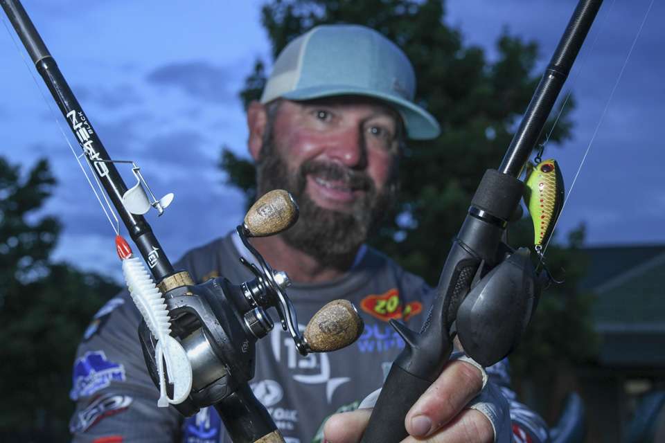 <b>Gerald Swindle (54-2; 3rd)</b><br>
A square bill crankbait, buzzbait and spinnerbait were top baits for Gerald Swindle. 
