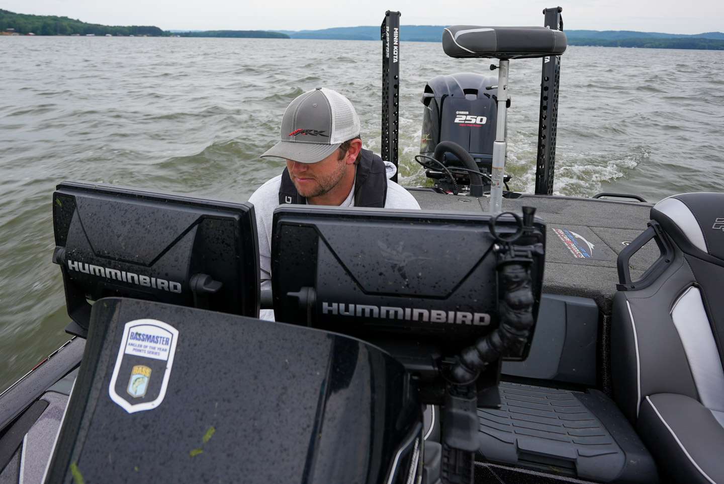On to the next one. Logan scans his Humminbird unit to find another potential sweet spot. 