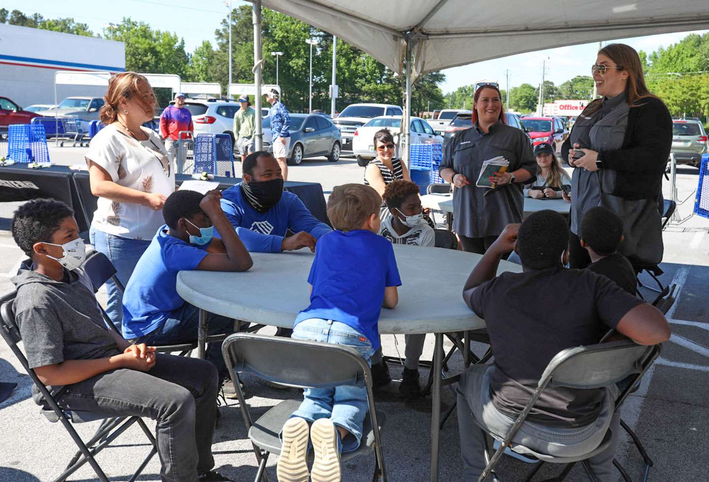 The All-Americans got to take a group from a local Boys and Girls Club into a local Academy Sports + Outdoors store for a mini shopping spree. After the shopping, the All-Americans hosted a fishing clinic with the kids. 