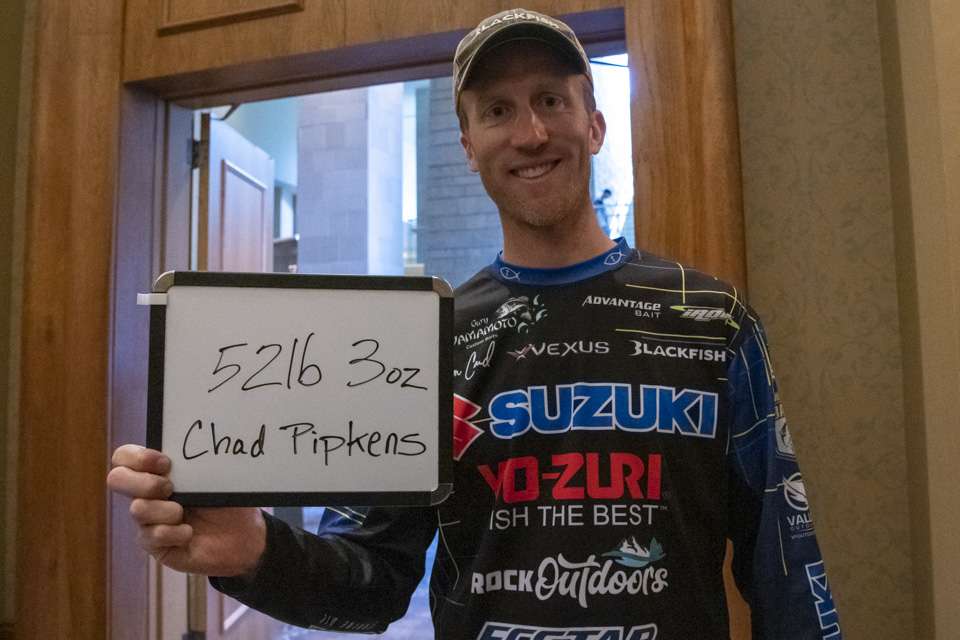Brandon Card also tagged Chad Pipkens as a potential winner, with the winning total going just more than 52 pounds.