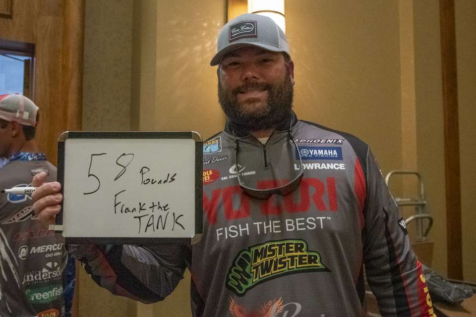 Fifty-eight pounds is what Clent Davis believes will be the winning weight. His pick to win would be Frank âThe Tankâ Talley.
