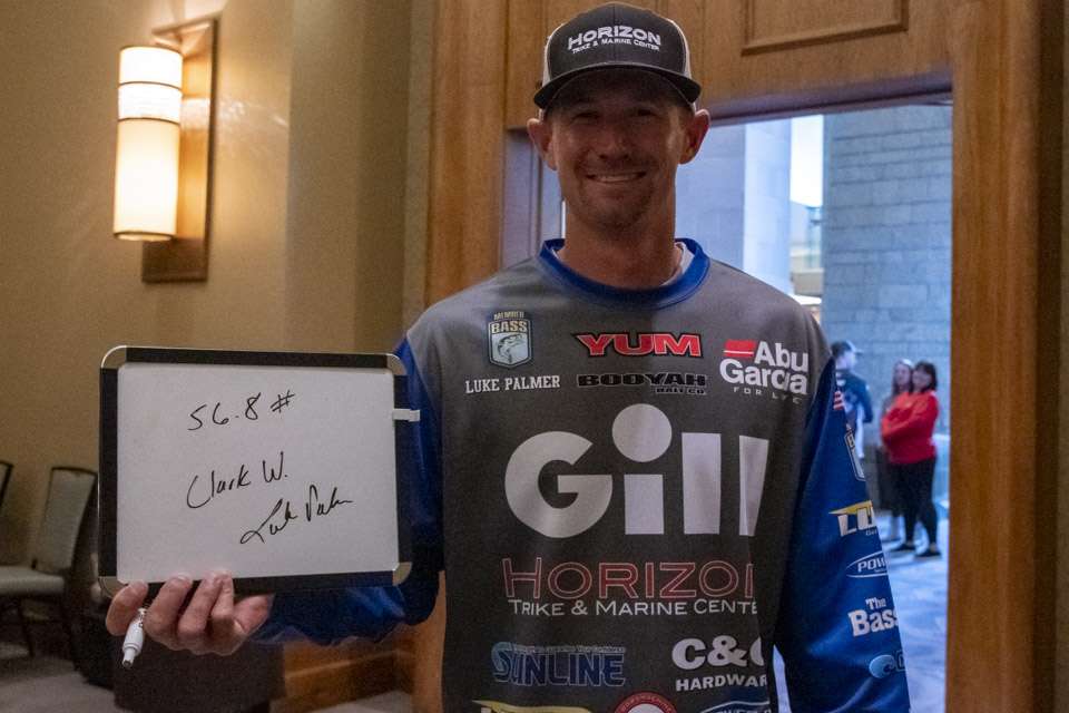 Luke Palmer said he thinks it will take 56 1/2 pounds to win. He put his money on Clark Wendlandt.