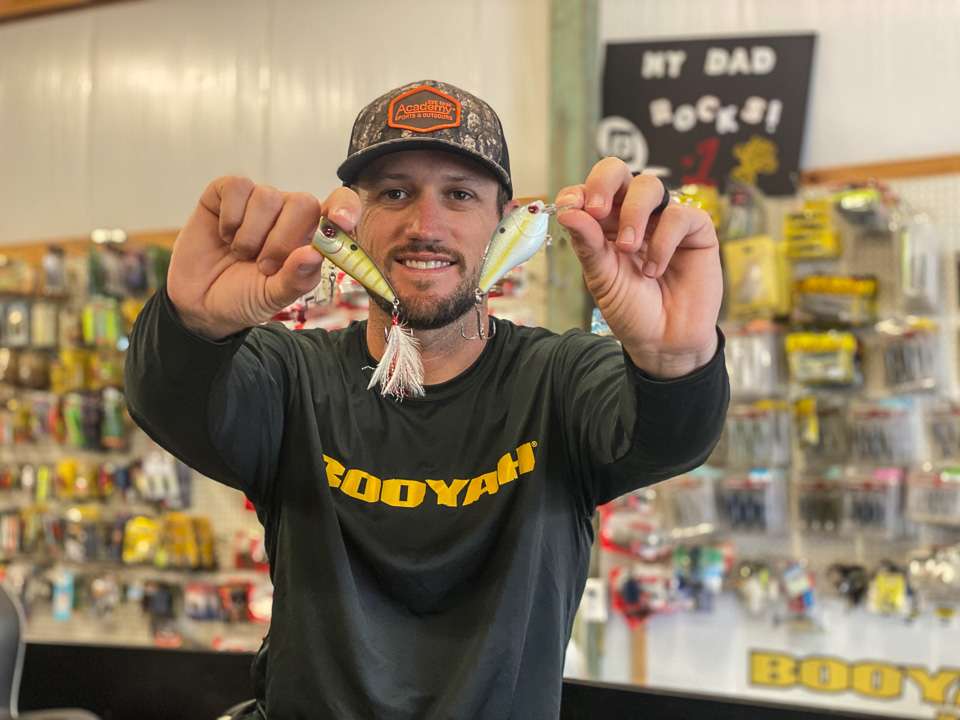 <p>Blaylock suggests using a topwater for early morning action. That choice is a BOOYAH Boss Pop (left). An even better choice for all-day action is the BOOYAH FLEX II Square-Bill Crankbait, featuring ultradurable, foam-molded construction. It's designed with a 1-piece bill and a sound chamber. The crankbait runs at depths from 2- to 5-feet. Integrated No. 6 EWG hooks provide solid hooksets, so the fish canât throw the bait. <a href=
