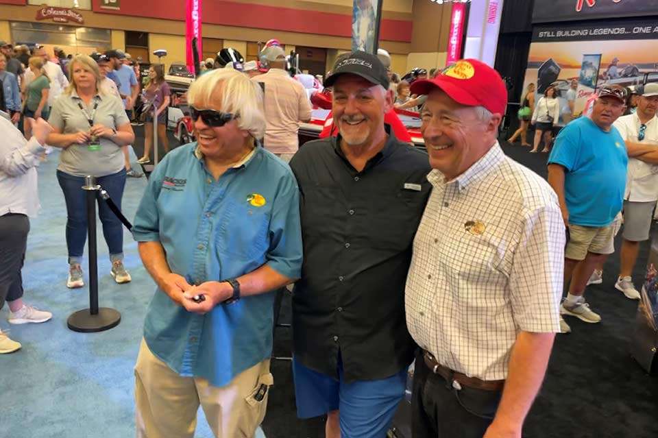 Speaking of Bass Pro Shops, founder Johnny Morris and two-time AOY Jimmy Houston were found at the end of a long line of fans. The Bass Fishing Hall of Famers met many, chatted and smiled for photos. 