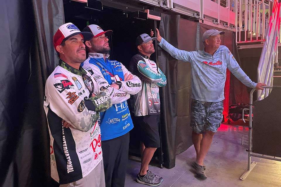 One by one the last six anglers to weigh were eliminated. Justin Kerr, Brock Mosely, Chris Jones and Steve Kennedy hung around in the wings to witness history, as Matt Arey had the hot seat with the champ yet to weigh. 