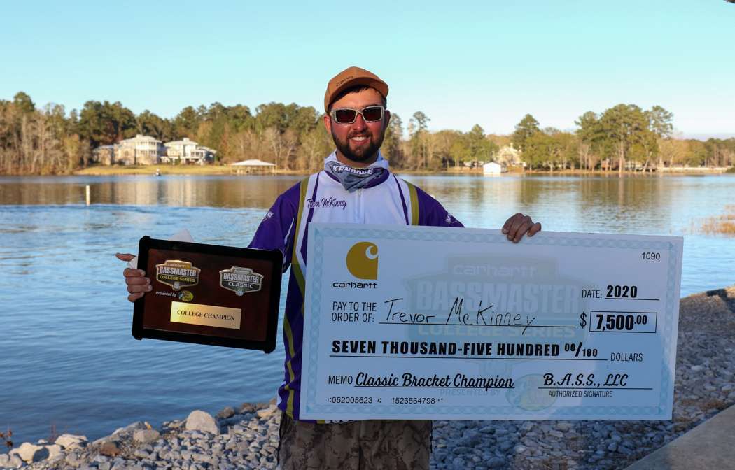 <b>54. Trevor McKinney (150/1)</b><br>
McKendree University<br>
Imagine going from the team environment of the college circuit to fishing solo against the top pros in the world. Just imagine it. Youâre launching a boat youâve owned for only a few months with Brandon Palaniuk to your left and Bill Lowen to your right. Theyâve fished 19 Classics between them. Thatâs nearly as many years as youâve been on this earth. It could happen â and it would be a phenomenal story â but the odds are long.
