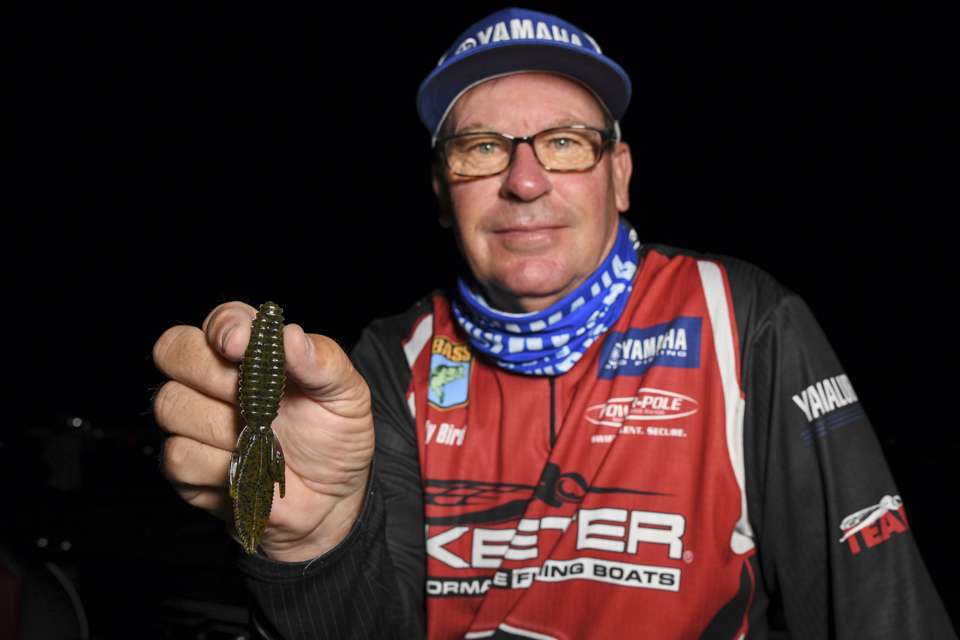 For flipping along the inundated shoreline, he used a Reaction Innovations Sweet Beaver, rigged on a 5/0 Owner Rig-N-Hook, with a 3/8-ounce tungsten weight.