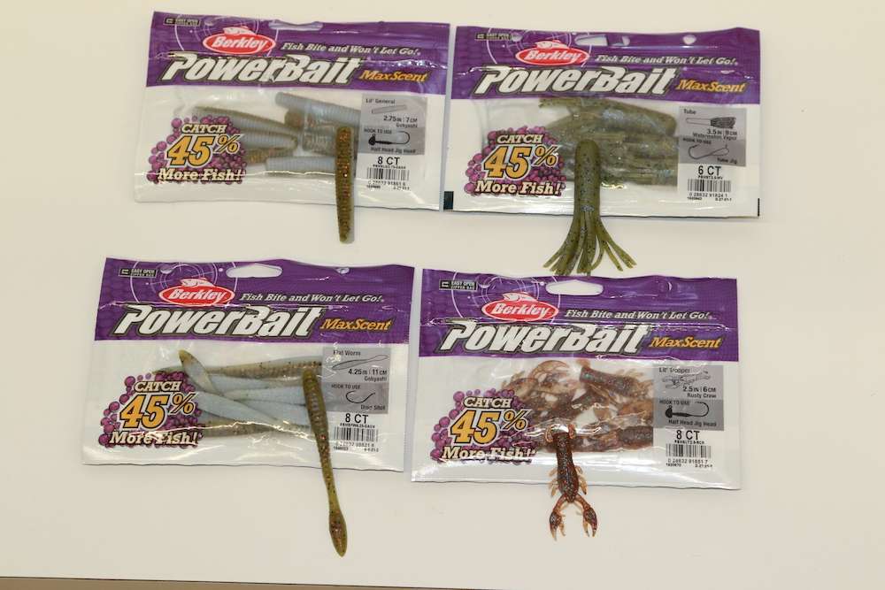 Several new shapes and sizes for Berkley Powerbait MaxScent.