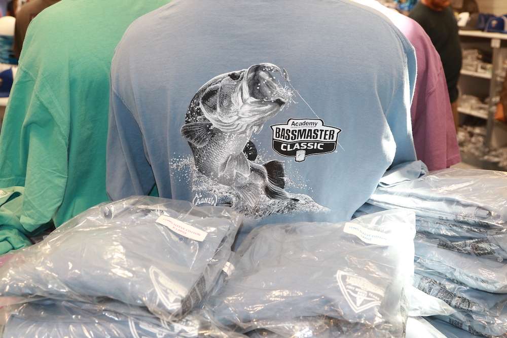 Bassmaster Classic souvenir T-shirts.